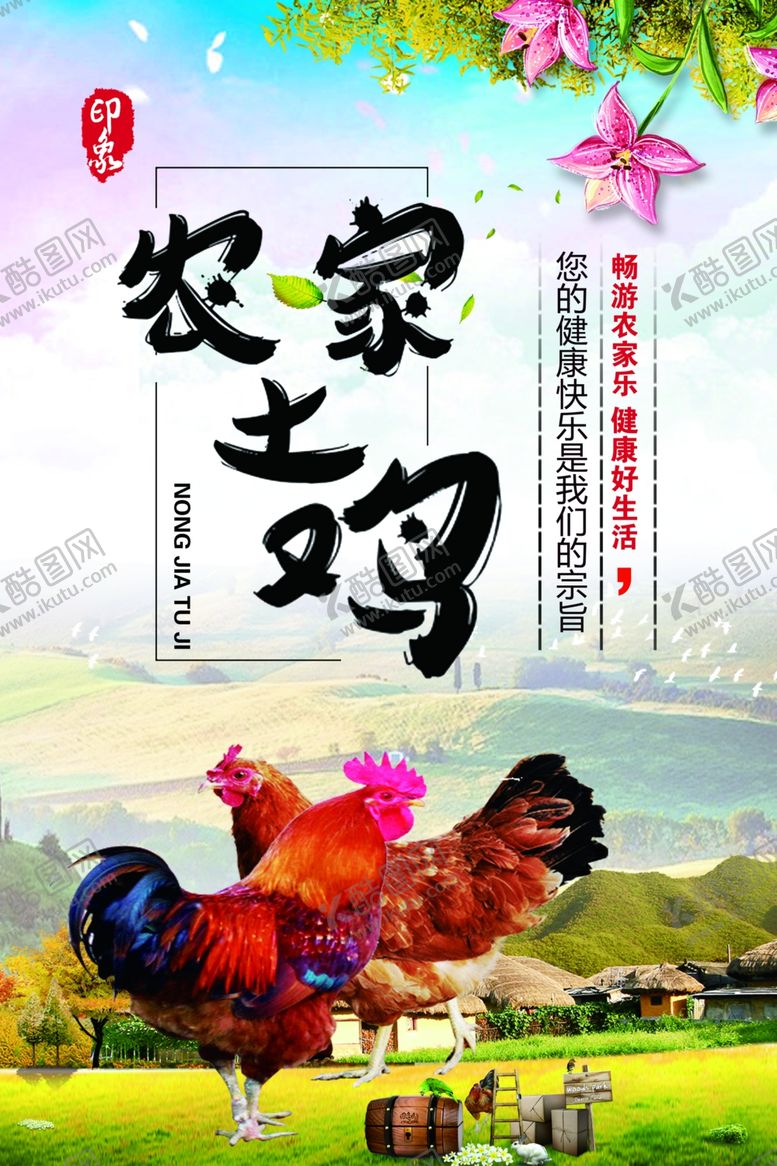 编号：24828110121302155007【酷图网】源文件下载-农家土鸡海报
