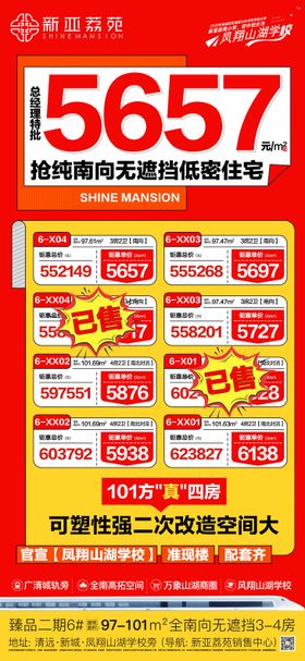 5字头纯南向无遮挡低密住宅海报