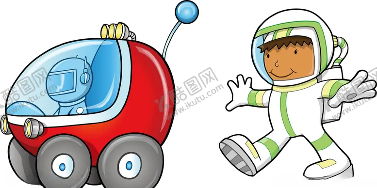 编号：16083909251025447581【酷图网】源文件下载-卡通儿童宇宙飞船太空宇航服素材