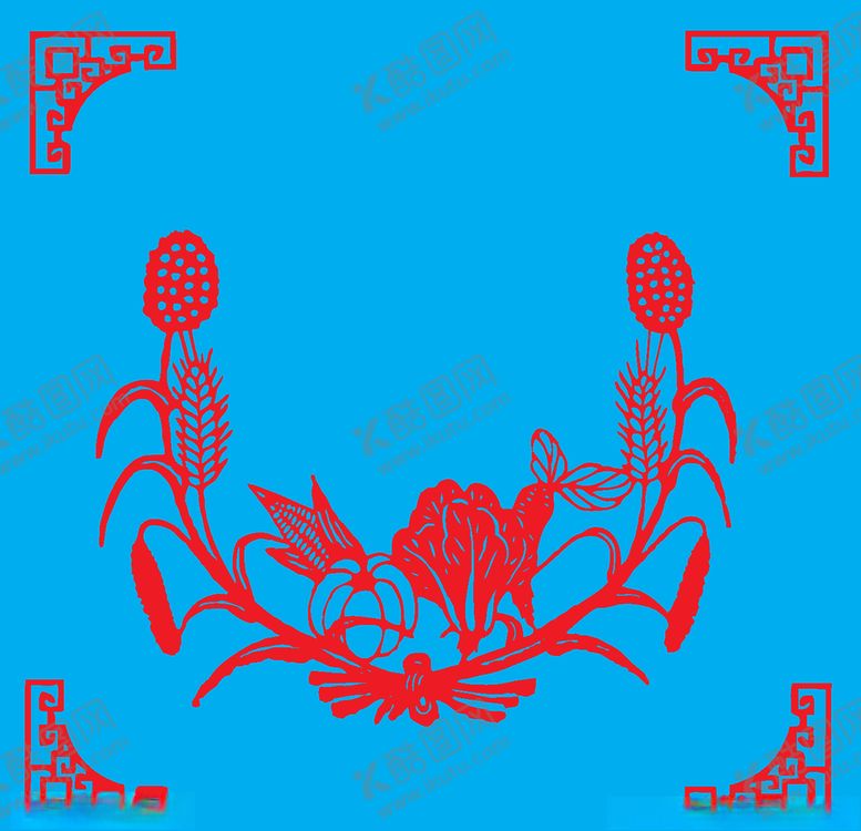 编号：99707009240717236725【酷图网】源文件下载-蔬菜作物剪纸