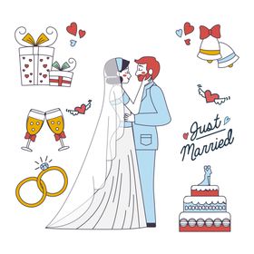 结婚礼服配偶新郎夫妻