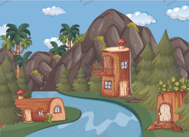 编号：14995910160957298631【酷图网】源文件下载-卡通蘑菇屋