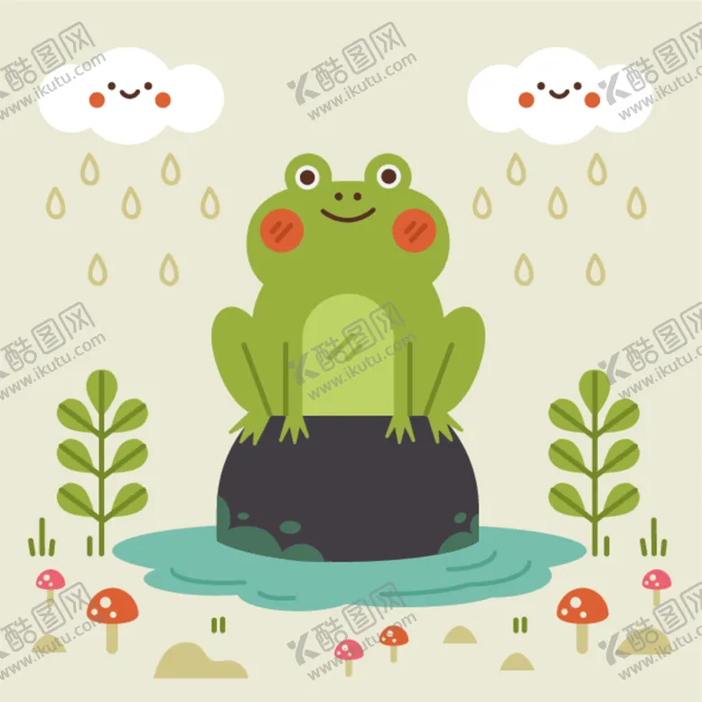 编号：62468701131309212107【酷图网】源文件下载-二十四节气雨水卡通小青蛙