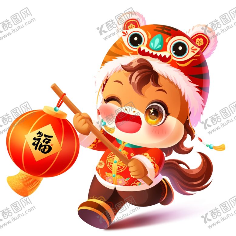 编号：23606904051526459945【酷图网】源文件下载-马娃提福灯欢乐迎新春