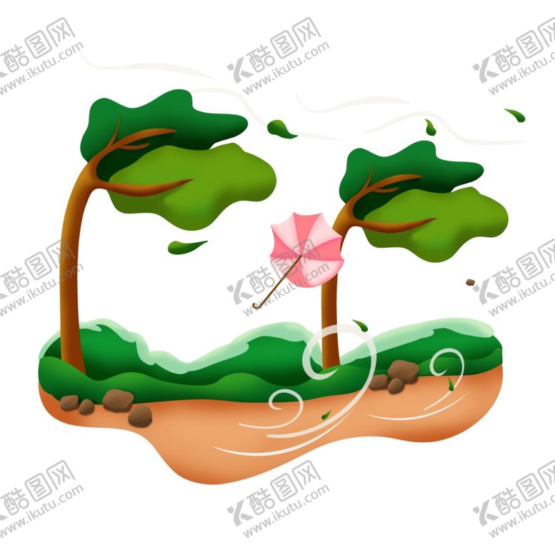 编号：61498409222216572327【酷图网】源文件下载-台风来了插画免抠元素
