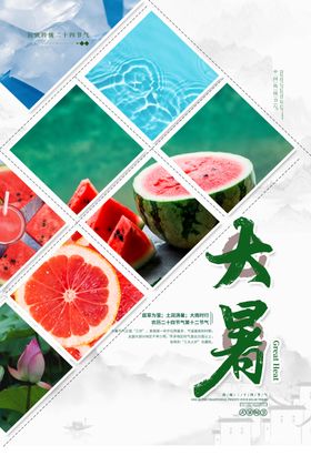 二十四节气大暑海报插画
