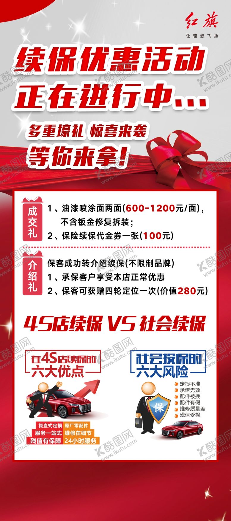 编号：12910411240650572053【酷图网】源文件下载-红旗续保展架