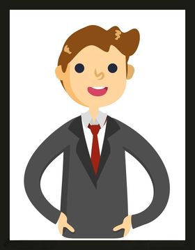 手绘商务人物办公士办公
