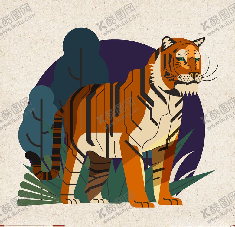 编号：33639909230458129427【酷图网】源文件下载-矢量动物矢量植物插画手绘