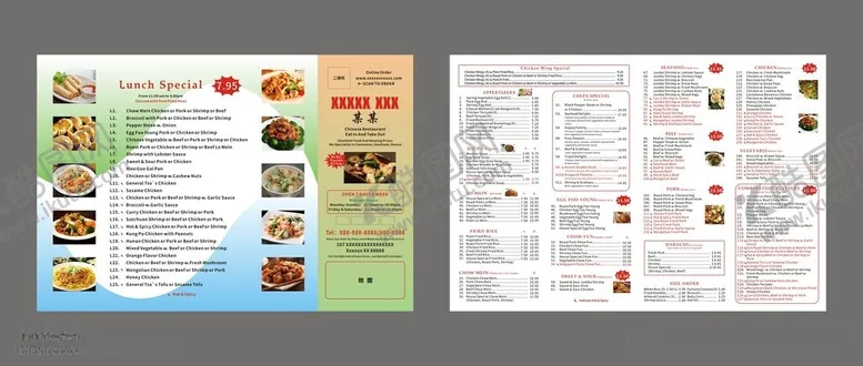 编号：43927412101345352686【酷图网】源文件下载-美食四折页菜单
