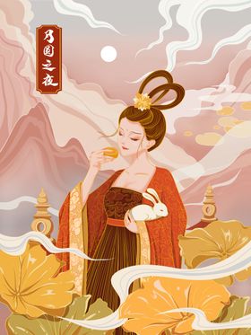 嫦娥月兔插画