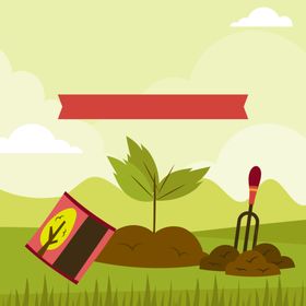 方形植树节海报元素共创绿色家园展板背景