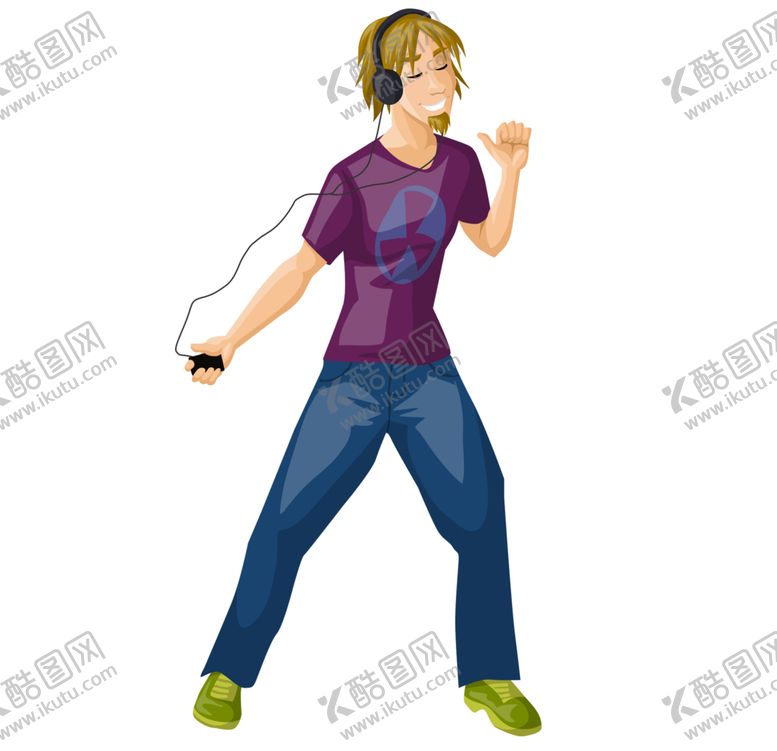 编号：87649207091241342226【酷图网】源文件下载-听歌男孩