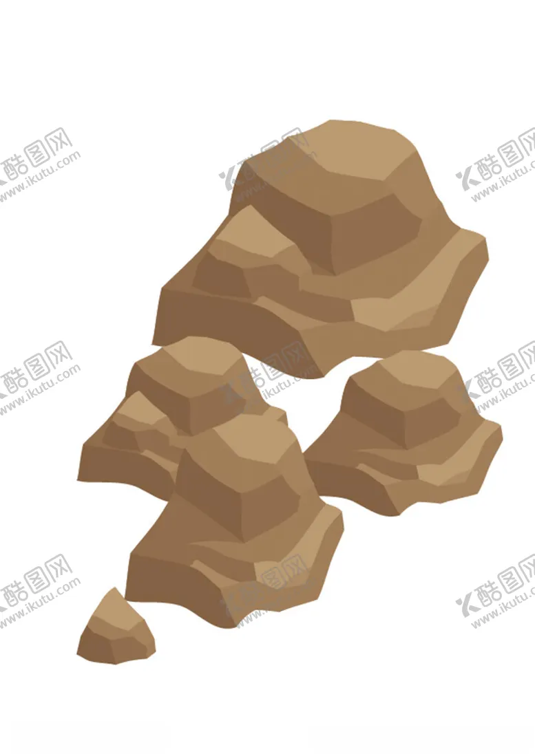 编号：67602102180444235631【酷图网】源文件下载-石头岩石卡通手绘石子山坡石块