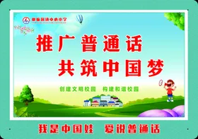 普通话圆形展板校园文化校园展板