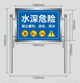 水深危险河边警示标语
