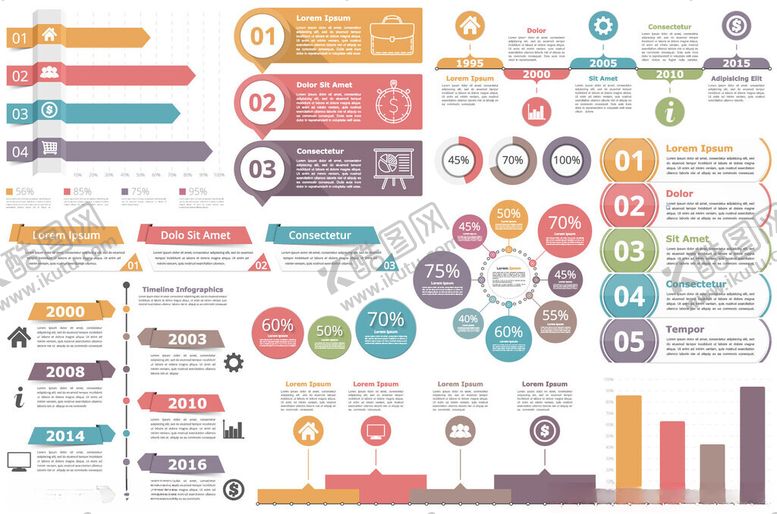 编号：97600311020351245840【酷图网】源文件下载-多样信息图表元素集合