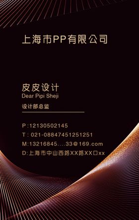 大气黑色线条科技名片