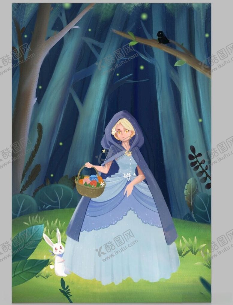 编号：97965404061758039970【酷图网】源文件下载-森林中的公主与白兔