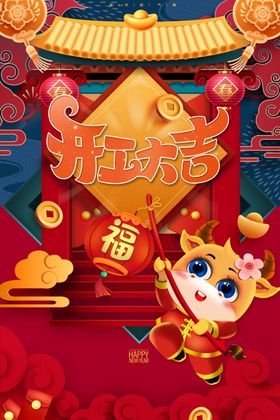 开工大吉促销活动宣传海报素材
