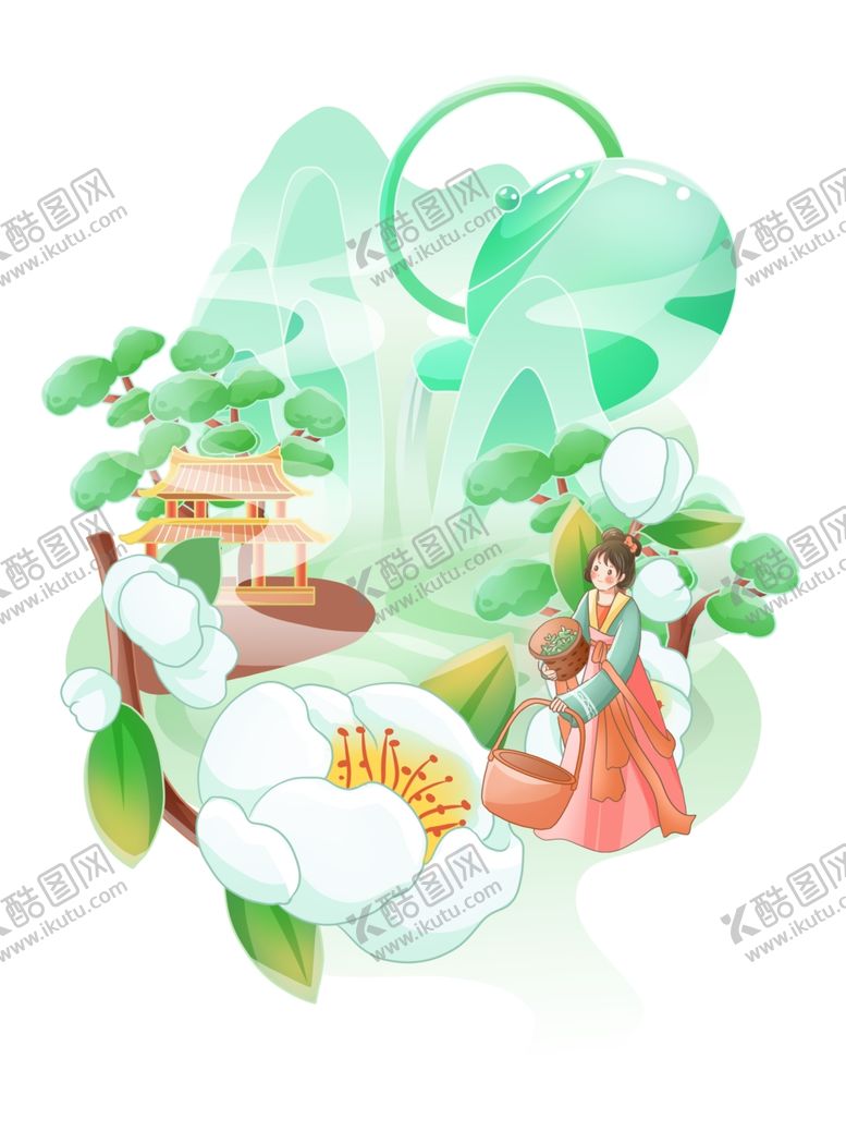 编号：16682501251526308792【酷图网】源文件下载-春茶插画