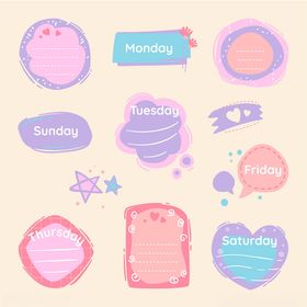 可爱粉色系装饰元素集合