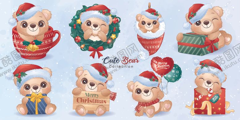 编号：52495809250213502621【酷图网】源文件下载-卡通圣诞动物