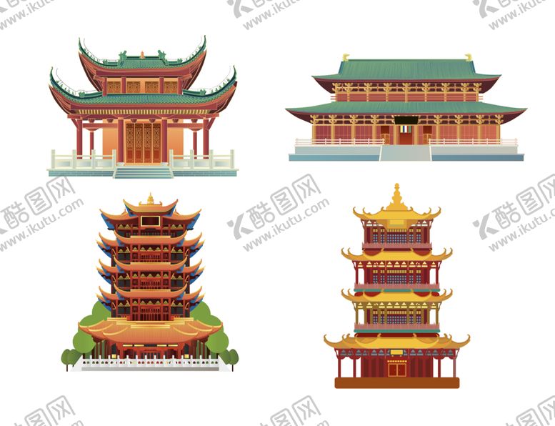 编号：07189509142139569857【酷图网】源文件下载-宝塔宫殿插画古风建筑塔楼