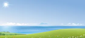 展板背景美丽风绿地天空绿色