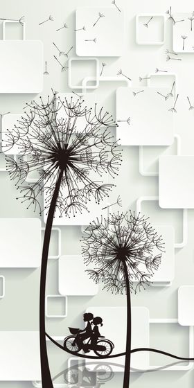 现代简约蒲公英玄关画