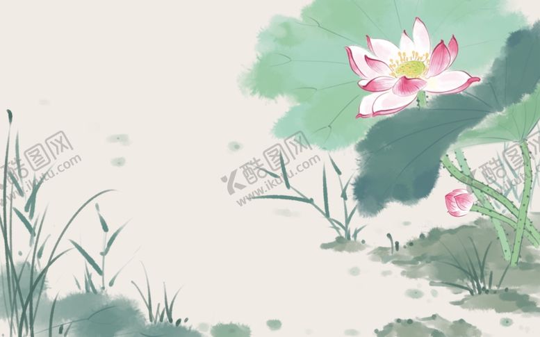 编号：52466209090618142345【酷图网】源文件下载-手绘荷花插画