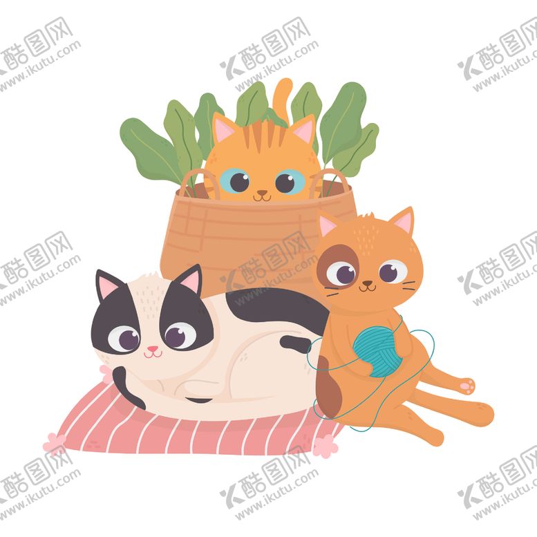 编号：96477910260814546447【酷图网】源文件下载-手绘卡通猫