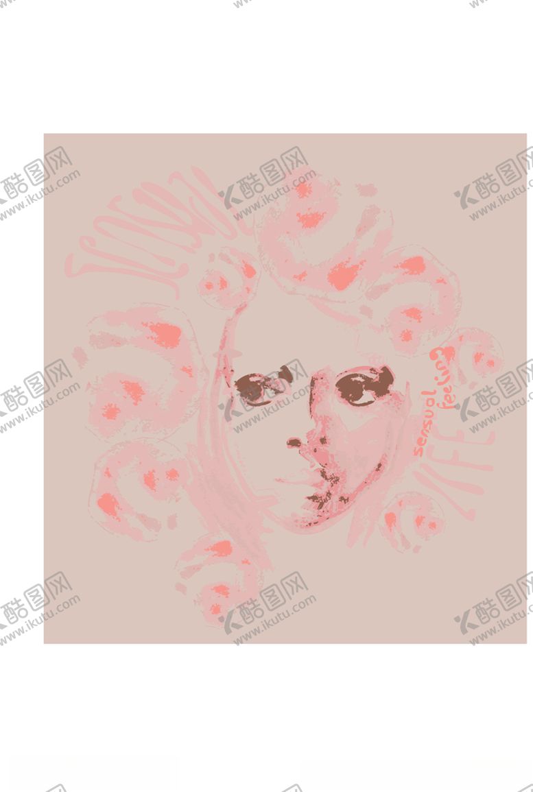 编号：72434605042343378308【酷图网】源文件下载-女装人物印花