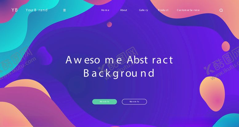 编号：97772709160952023985【酷图网】源文件下载-时尚高端气泡蓝紫色着陆页头图