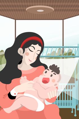 母子插画