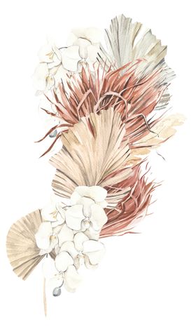 北欧小清新水彩植物图案