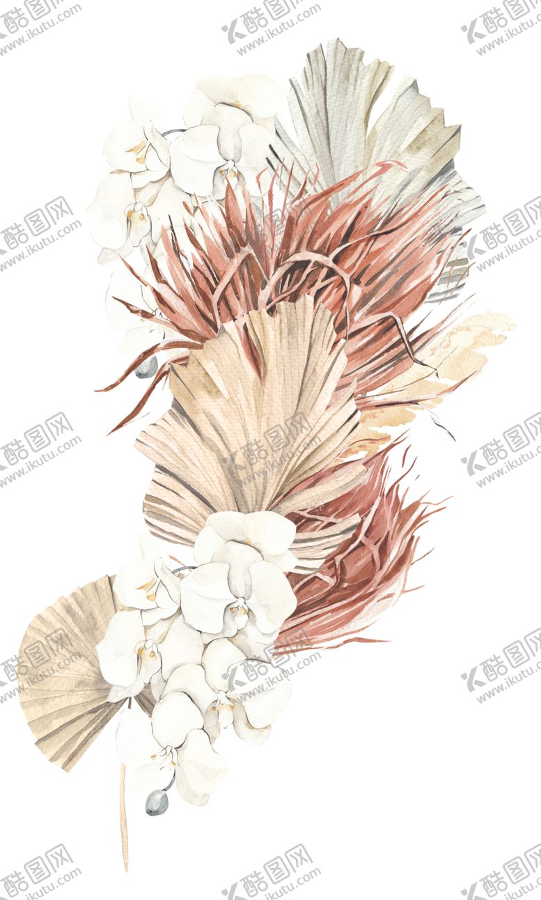 编号：94553109210718104930【酷图网】源文件下载-北欧小清新水彩植物图案