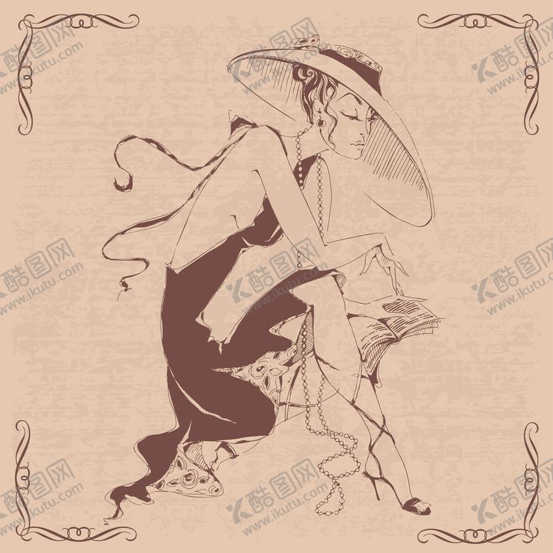 编号：83036707132323058324【酷图网】源文件下载-女性插画