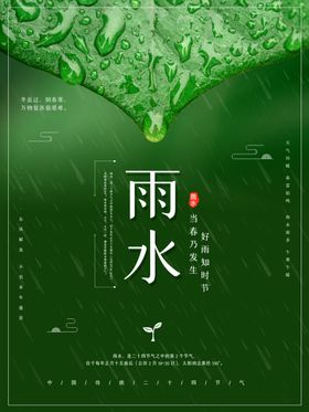 雨水节海报展板素材宣传单传统日
