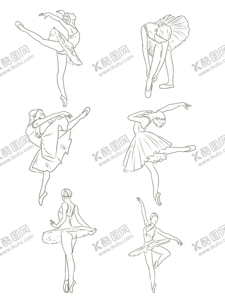 编号：93827109230729339507【酷图网】源文件下载-跳舞的人线稿
