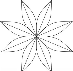 八瓣花线条