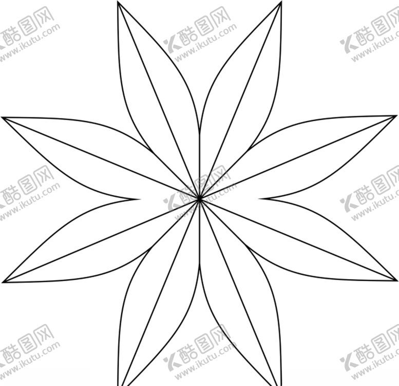 编号：82464405071147056889【酷图网】源文件下载-八瓣花线条