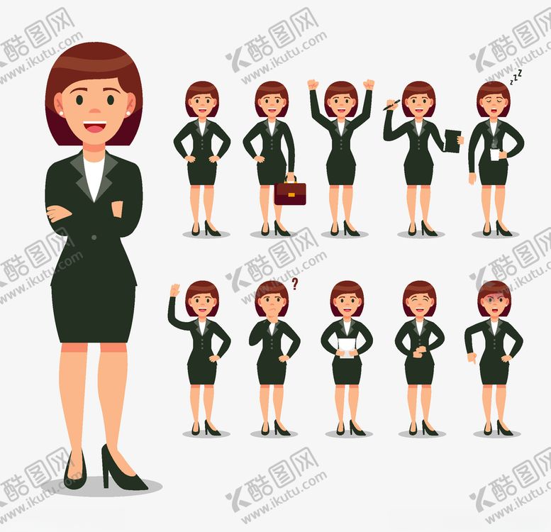 编号：81012910292111144486【酷图网】源文件下载-人物不同动作