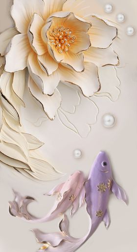 3D立体浮雕孔雀玄关画