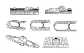 线描三维空间3D图形矢量元素