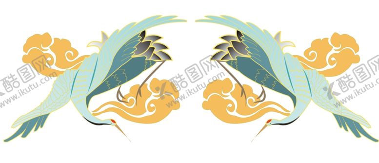 编号：37762002221636138103【酷图网】源文件下载-仙鹤祥云
