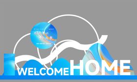 蓝色交付美陈堆头