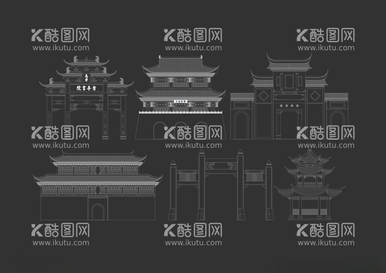 编号：18938002260142504133【酷图网】源文件下载-建瓯剪影建筑线条考亭书院