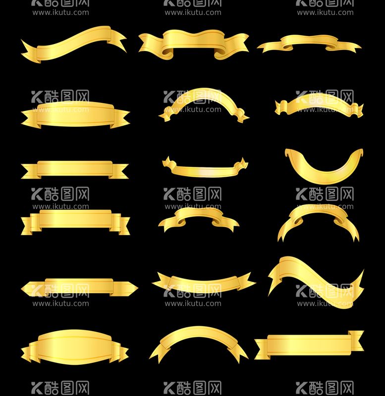 编号：63197809181951187812【酷图网】源文件下载-金色飘带