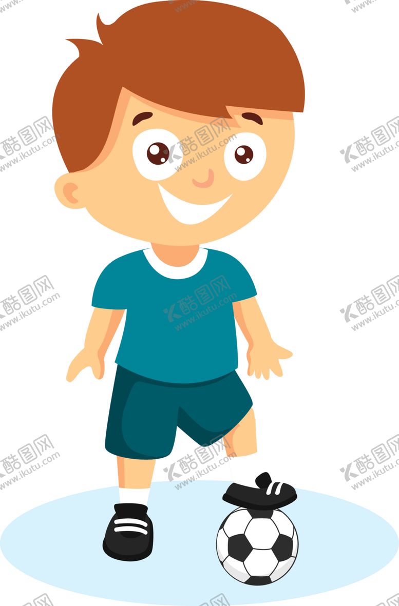 编号：85093501310824559073【酷图网】源文件下载-卡通学生 足球
